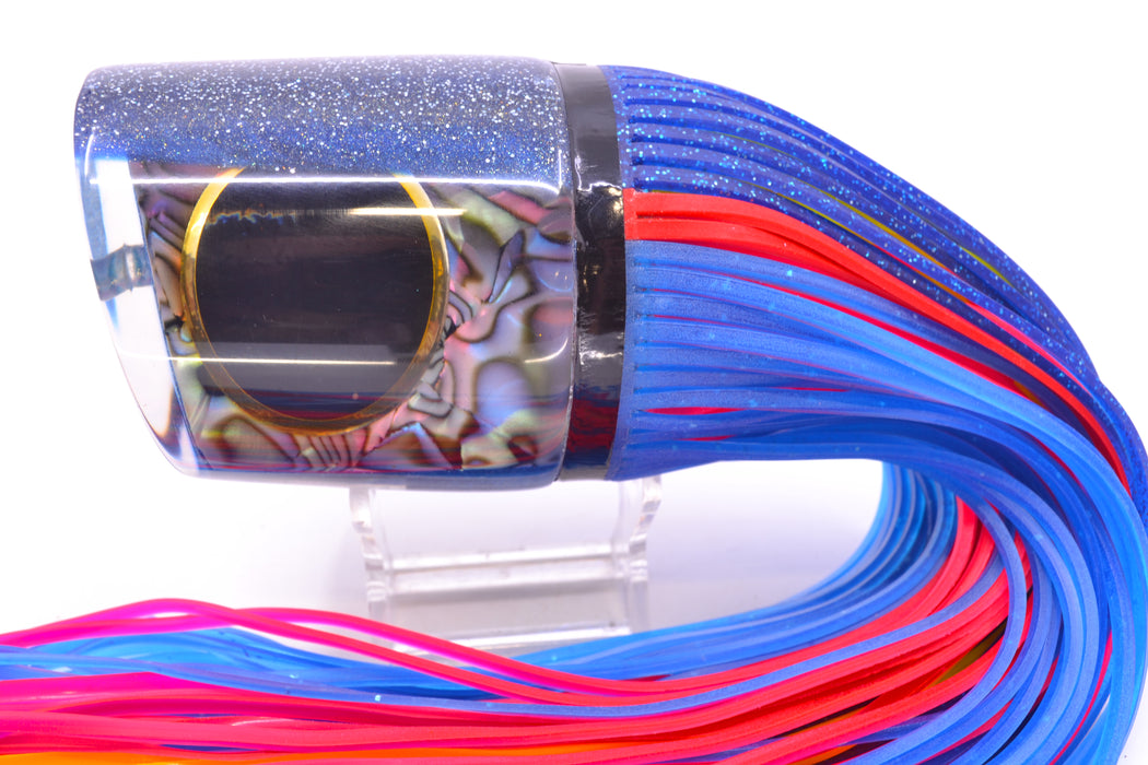 Amaral Lures Abalone Shell Blue Back Black Eyes Anaconda Teaser 19oz Blue-Red-Blue