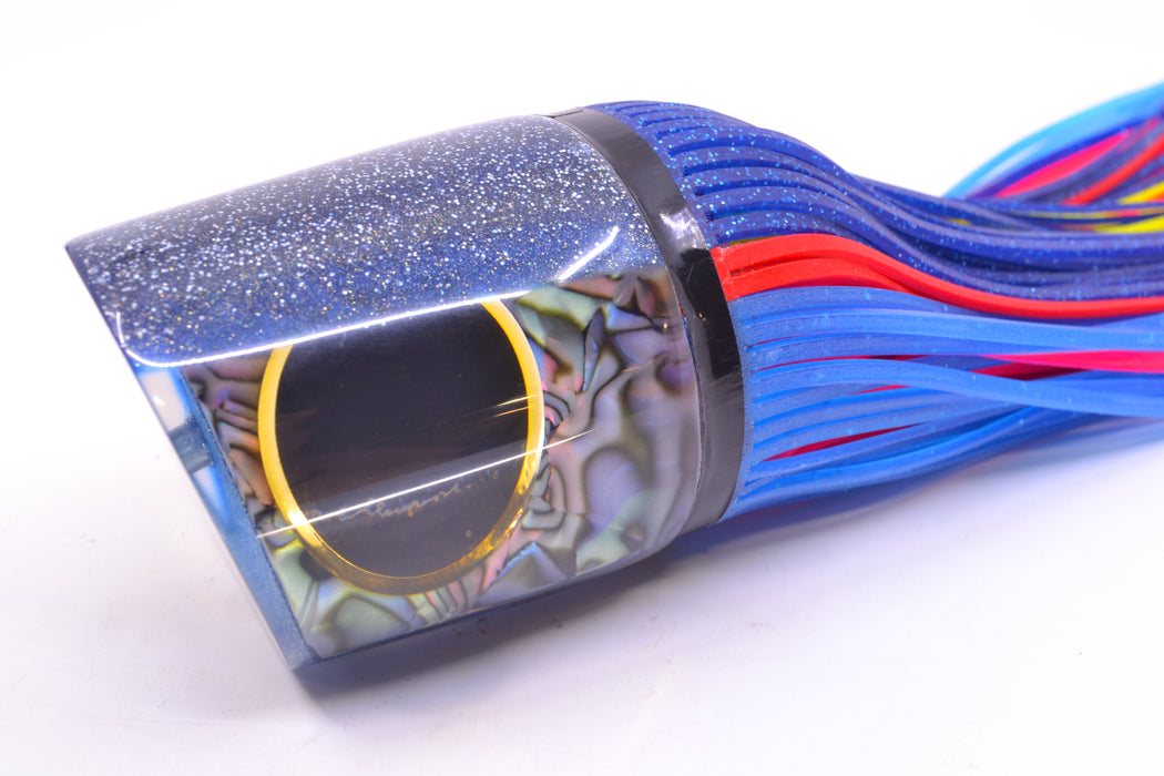 Amaral Lures Abalone Shell Blue Back Black Eyes Anaconda Teaser 19oz Blue-Red-Blue