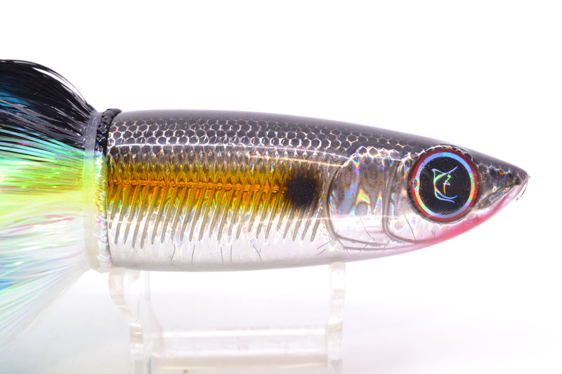 Bonze Lures Silver Rainbow Black Back Yellow Line Weapon X 12" 9.6oz EZ Flash Yellowfin