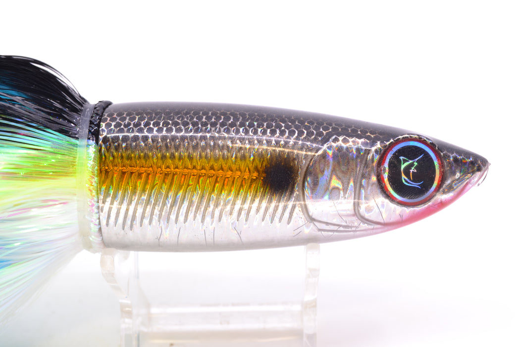 Bonze Lures Silver Rainbow Black Back Yellow Line Weapon X 12" 9.6oz EZ Flash Yellowfin
