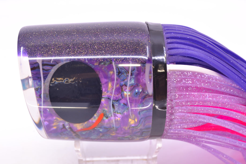 Amaral Lures Purple Marbled Abalone Shell Purple Back White Stripes Anaconda Teaser 19oz