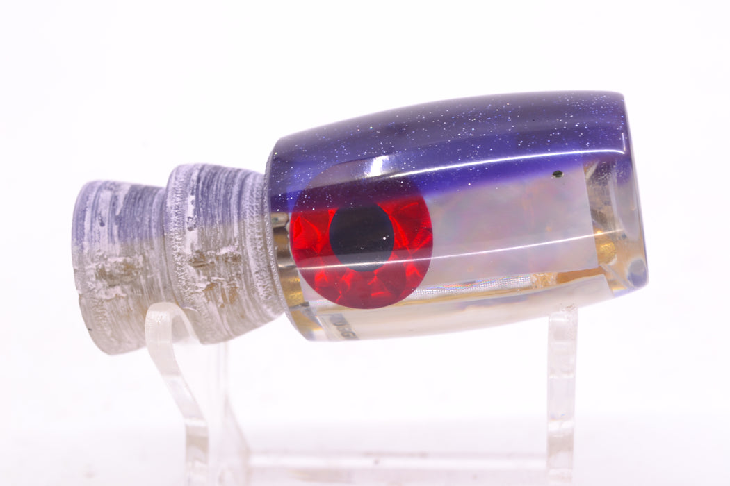 Coggin Lures Real White MOP Purple Back Black-Red Eyes 4-Hole Hualalai Tado Invert 7" 3oz