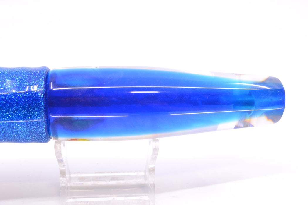 Coggin Lures White Pearl Glass Blue Back Old Style Stick Swimmer 12" 8oz Skirted