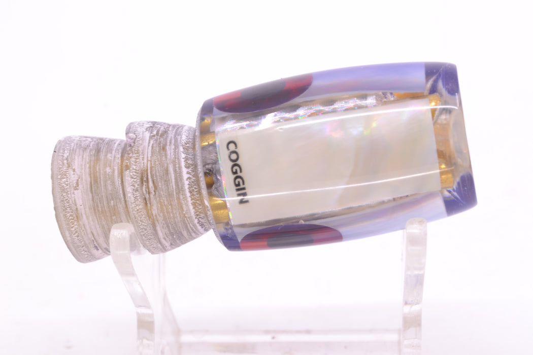 Coggin Lures Real White MOP Purple Back Black-Red Eyes 4-Hole Hualalai Tado Invert 7" 3oz