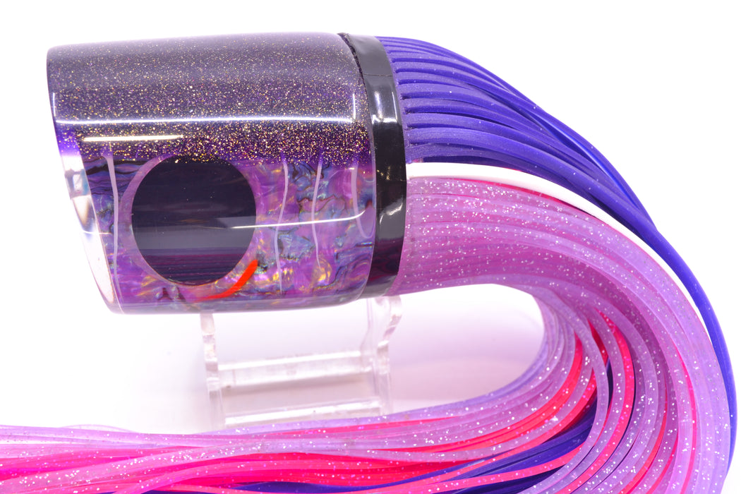 Amaral Lures Purple Marbled Abalone Shell Purple Back White Stripes Anaconda Teaser 19oz