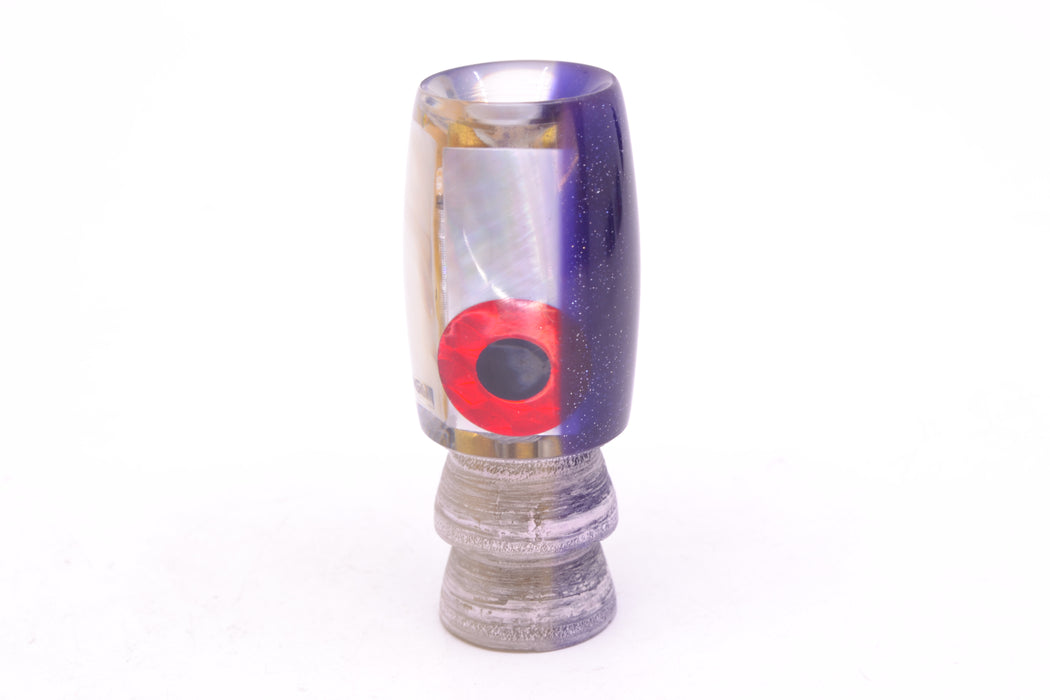 Coggin Lures Real White MOP Purple Back Black-Red Eyes 4-Hole Hualalai Tado Invert 7" 3oz