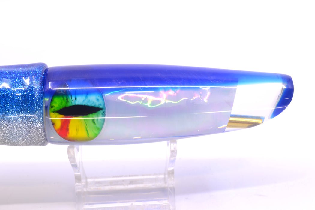 Coggin Lures White Pearl Glass Blue Back Old Style Stick Swimmer 12" 8oz Skirted