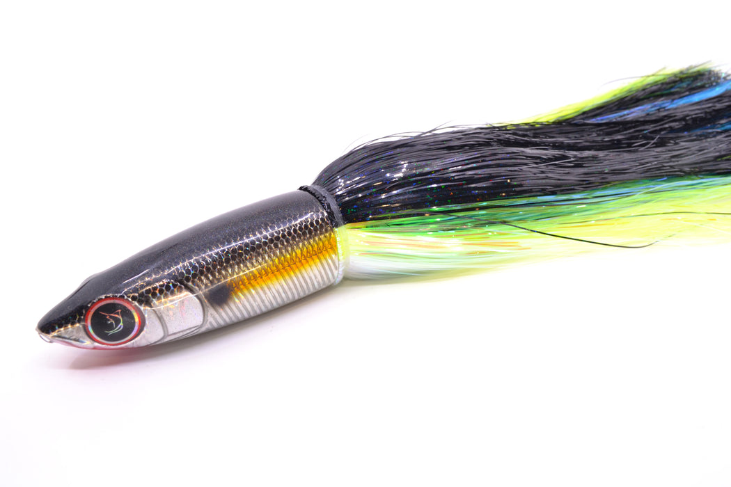 Bonze Lures Silver Rainbow Black Back Yellow Line Weapon X 12" 9.6oz EZ Flash Yellowfin