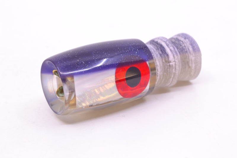 Coggin Lures Real White MOP Purple Back Black-Red Eyes 4-Hole Hualalai Tado Invert 7" 3oz
