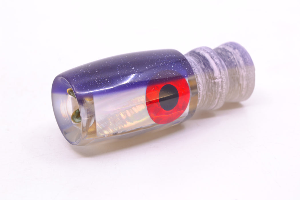 Coggin Lures Real White MOP Purple Back Black-Red Eyes 4-Hole Hualalai Tado Invert 7" 3oz