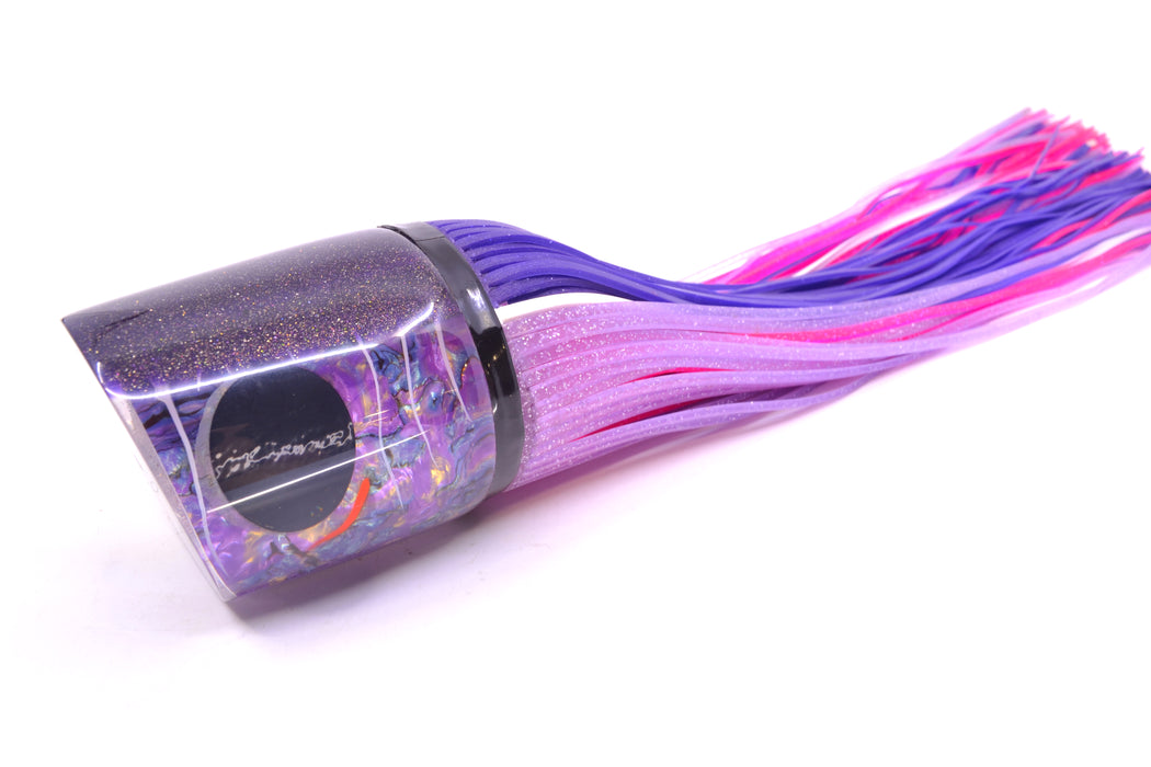 Amaral Lures Purple Marbled Abalone Shell Purple Back White Stripes Anaconda Teaser 19oz