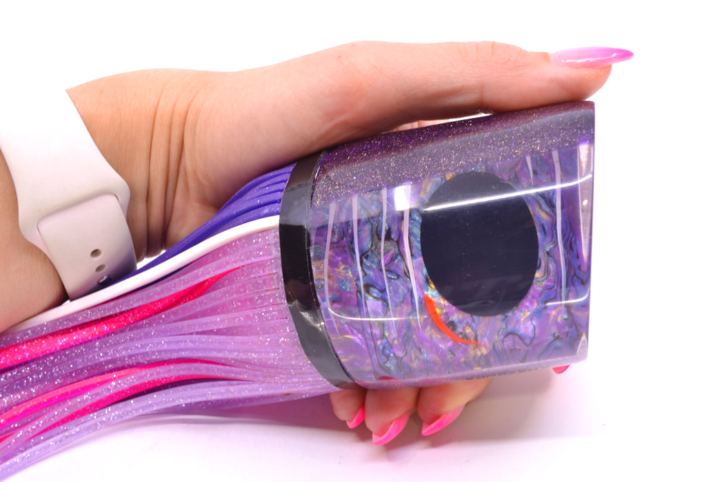 Amaral Lures Purple Marbled Abalone Shell Purple Back White Stripes Anaconda Teaser 19oz