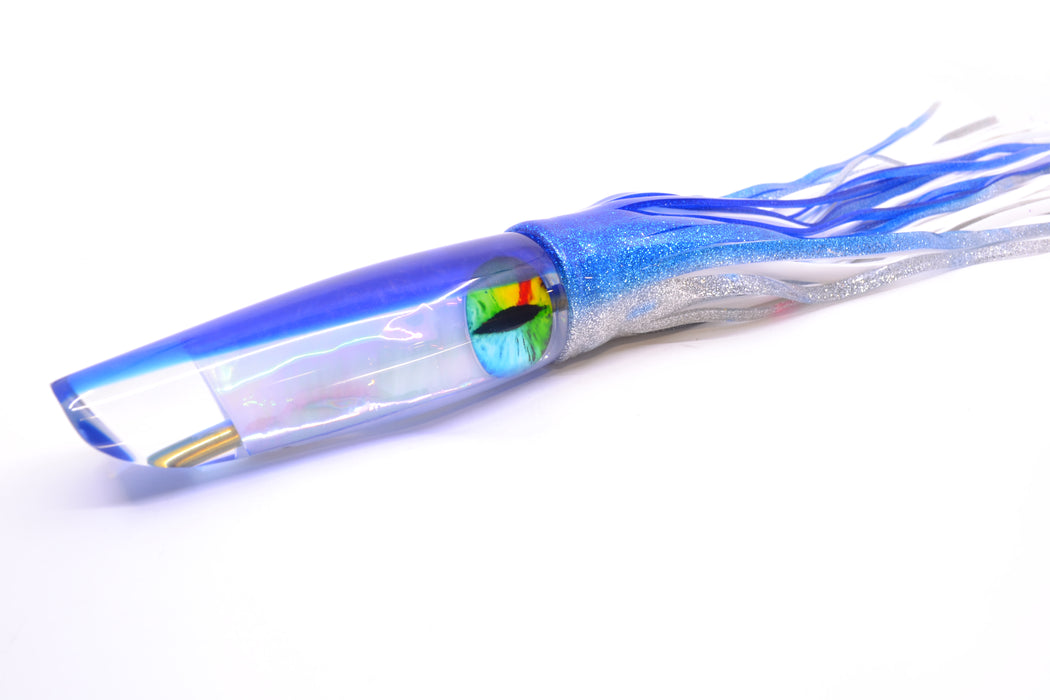 Coggin Lures White Pearl Glass Blue Back Old Style Stick Swimmer 12" 8oz Skirted