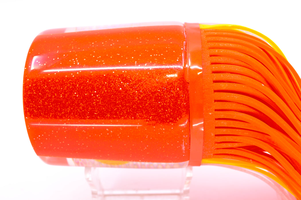 Amaral Lures Orange Pearl Rainbow Scale Black Stripes Orange Back Anaconda Teaser 19oz