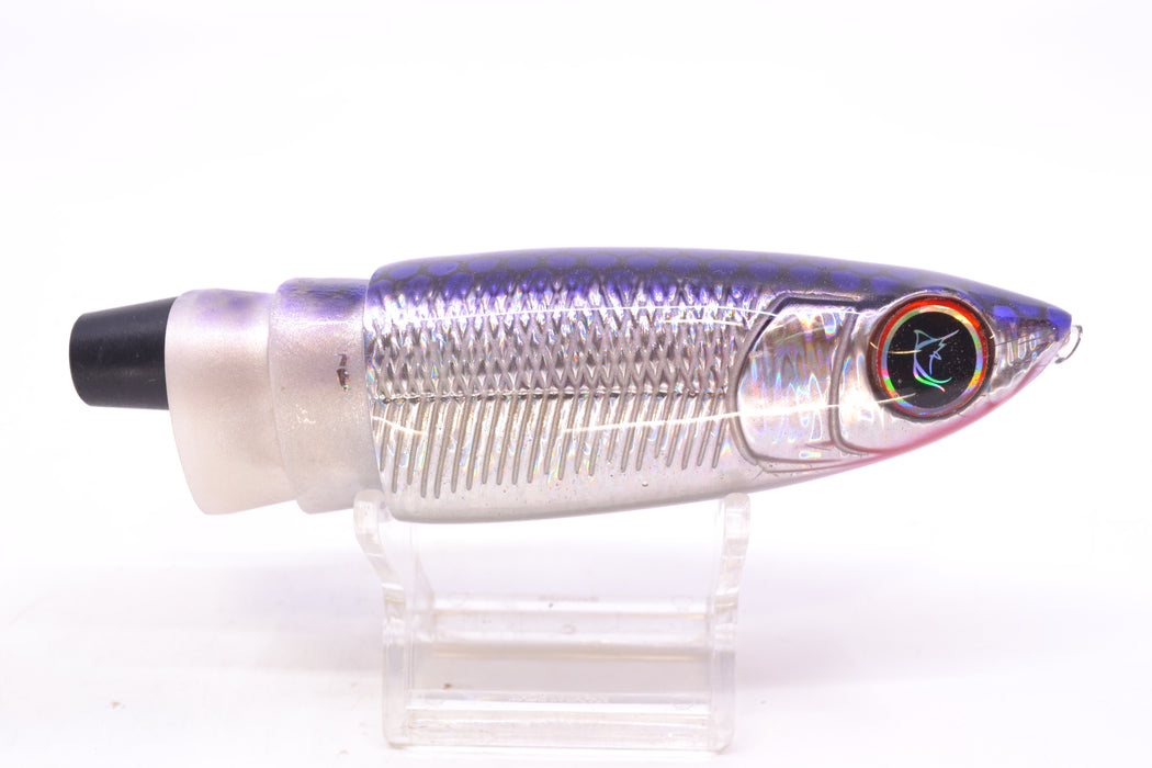 Bonze Lures Silver Rainbow Purple Dot Back Weapon X 12" 8.3oz