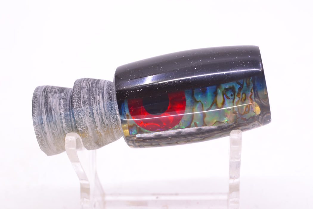 Coggin Lures Real Abalone Black-Blue Back Black-Red Eyes 4-Hole Hualalai Tado Invert 7" 3oz