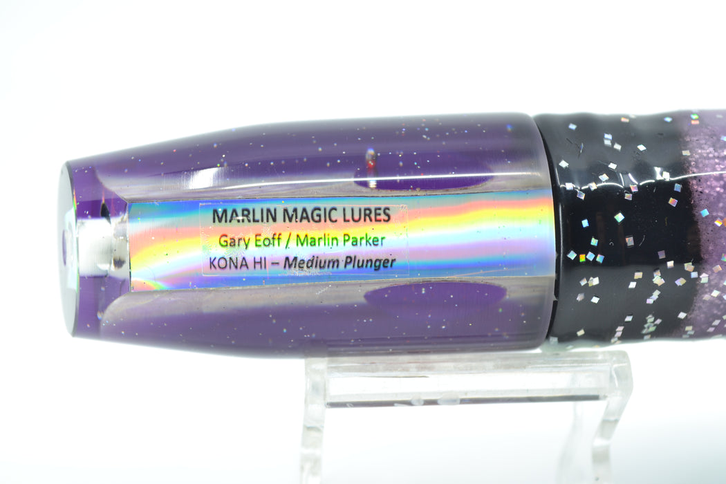 Marlin Magic White Awabi Purple Back Red Eyes Medium Plunger 10" 7.7oz Skirted