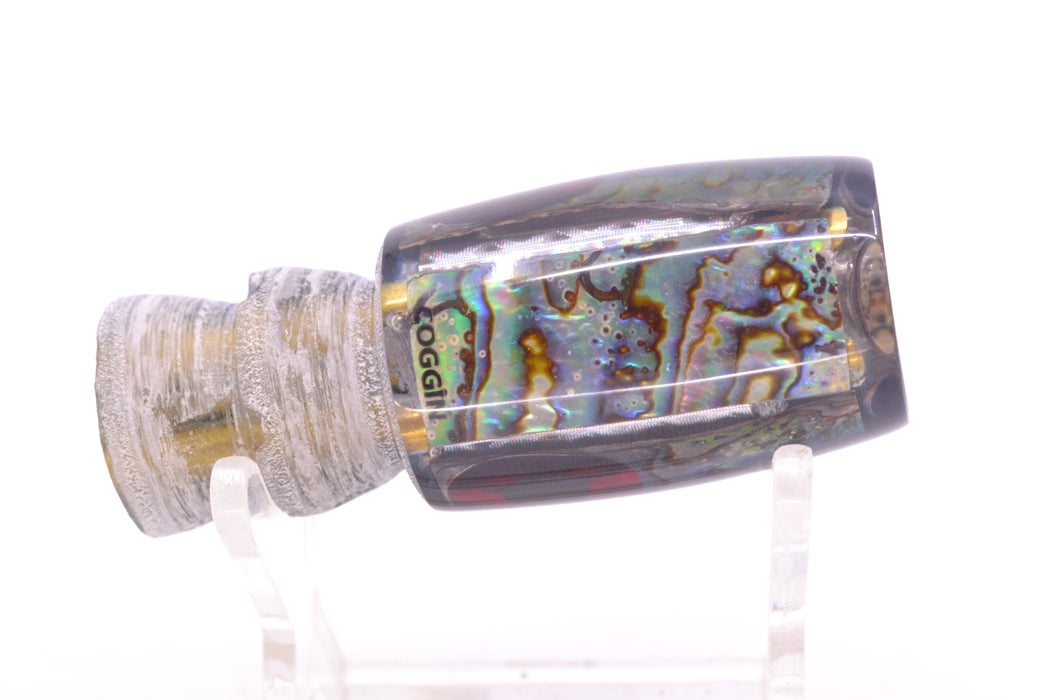 Coggin Lures Real Abalone Black-Blue Back Black-Red Eyes 4-Hole Hualalai Tado Invert 7" 3oz
