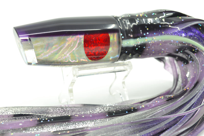Marlin Magic White Awabi Purple Back Red Eyes Medium Plunger 10" 7.7oz Skirted