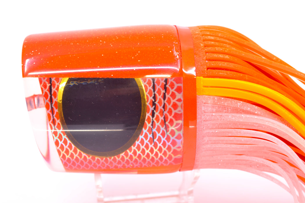 Amaral Lures Orange Pearl Rainbow Scale Black Stripes Orange Back Anaconda Teaser 19oz