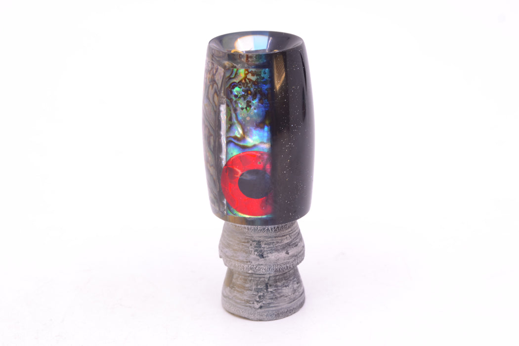Coggin Lures Real Abalone Black-Blue Back Black-Red Eyes 4-Hole Hualalai Tado Invert 7" 3oz