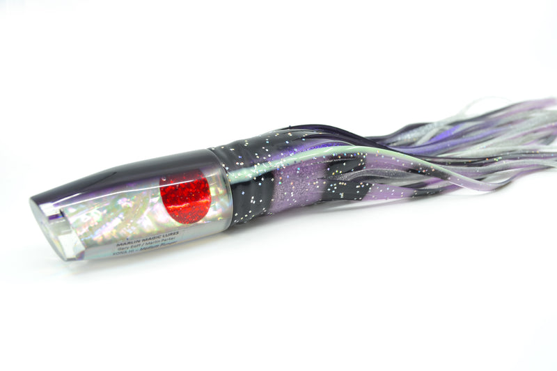 Marlin Magic White Awabi Purple Back Red Eyes Medium Plunger 10" 7.7oz Skirted