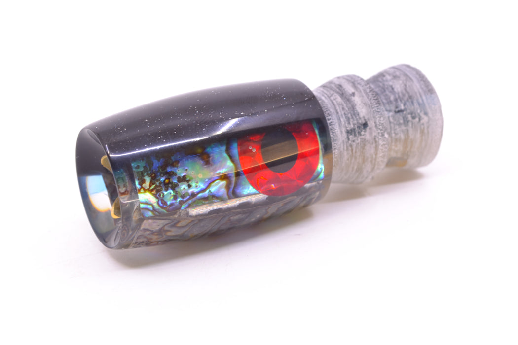 Coggin Lures Real Abalone Black-Blue Back Black-Red Eyes 4-Hole Hualalai Tado Invert 7" 3oz
