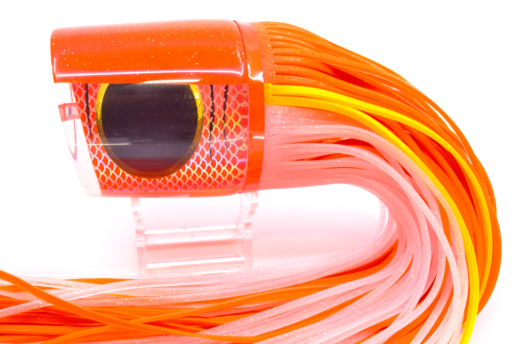 Amaral Lures Orange Pearl Rainbow Scale Black Stripes Orange Back Anaconda Teaser 19oz