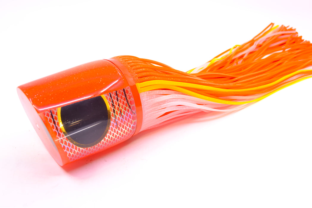 Amaral Lures Orange Pearl Rainbow Scale Black Stripes Orange Back Anaconda Teaser 19oz