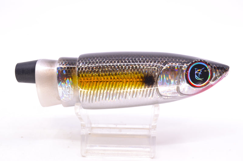 Bonze Lures Silver Rainbow Black Back Yellow Line Weapon X 12" 8.3oz