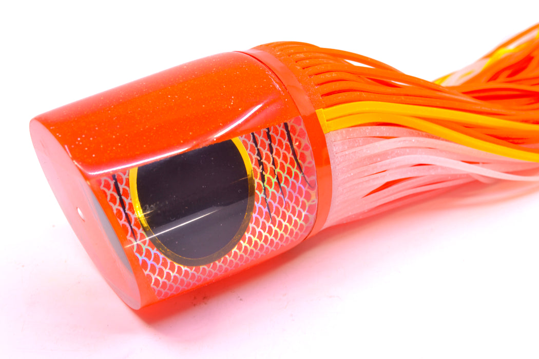 Amaral Lures Orange Pearl Rainbow Scale Black Stripes Orange Back Anaconda Teaser 19oz