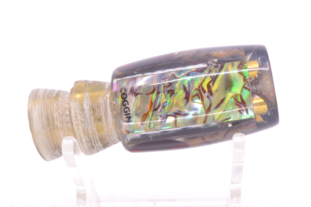Coggin Lures Real Abalone Black Back Black-Red Eyes 4-Hole Hualalai Tado Invert 7" 3oz