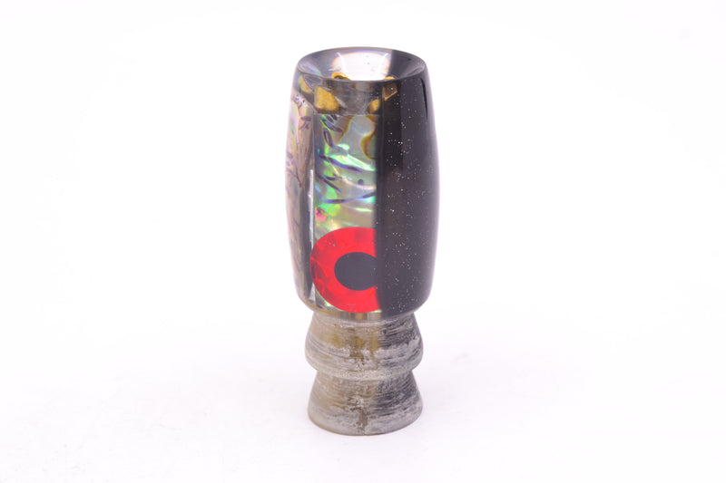 Coggin Lures Real Abalone Black Back Black-Red Eyes 4-Hole Hualalai Tado Invert 7" 3oz