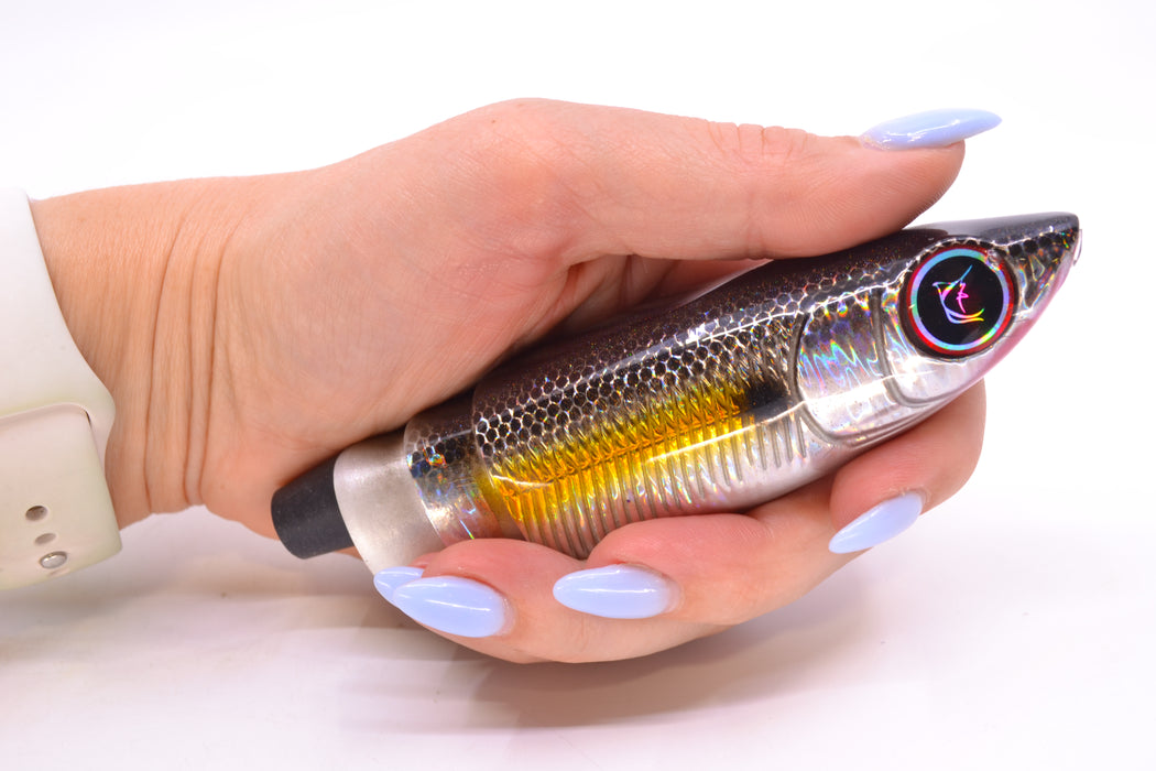 Bonze Lures Silver Rainbow Black Back Yellow Line Weapon X 12" 8.3oz