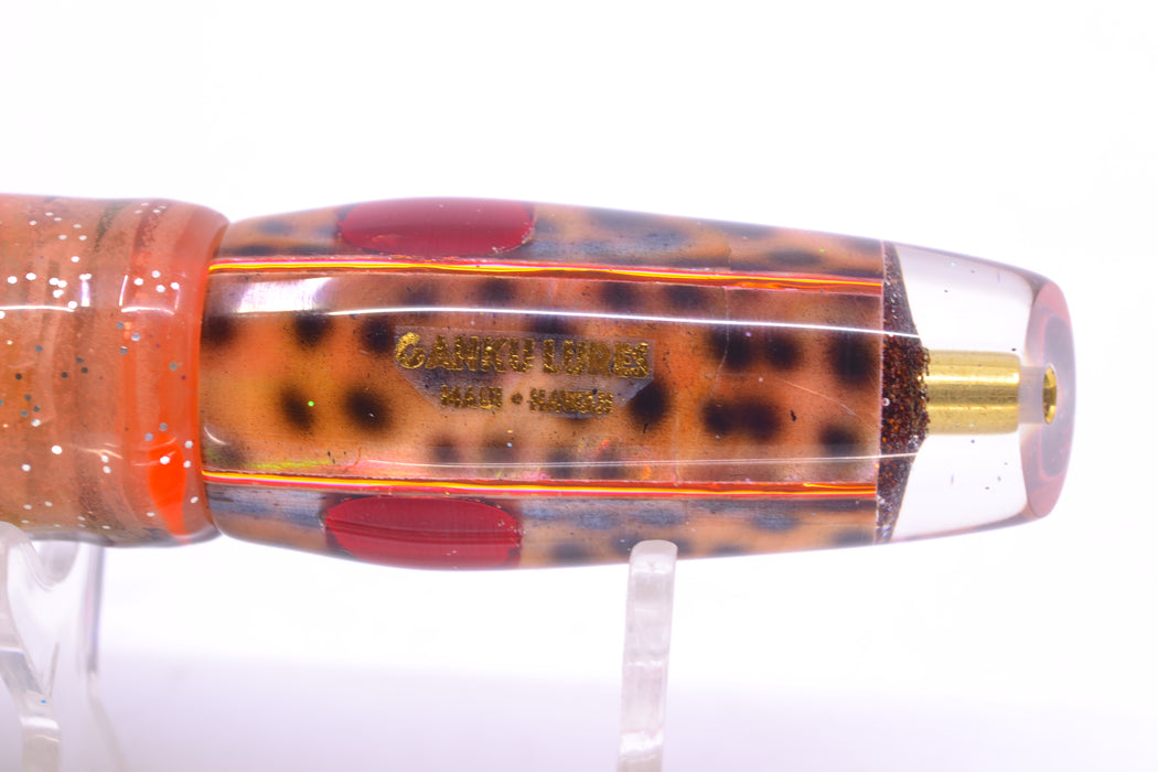 Ganku Lures "Tiger Cowrie" Square Longneck Cut Face 7" 6oz Skirted Root Beer-Petrolero GZE