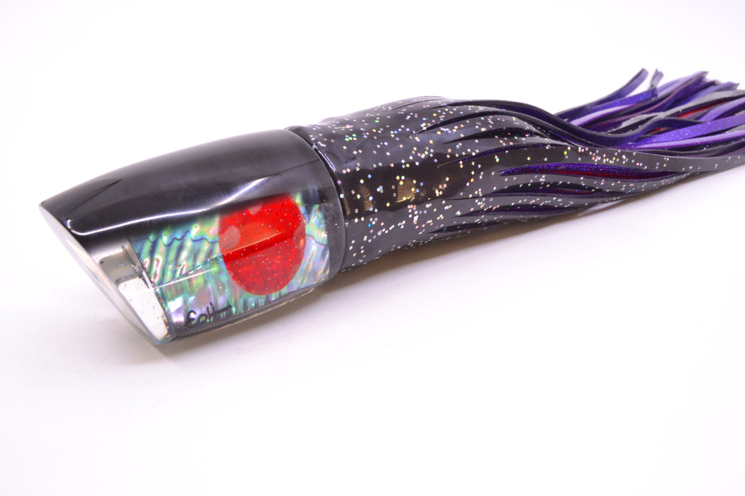 Marlin Magic Blue-Purple Abalone Black Back Red Eyes Large Ruckus 14" 13oz Skirted Black