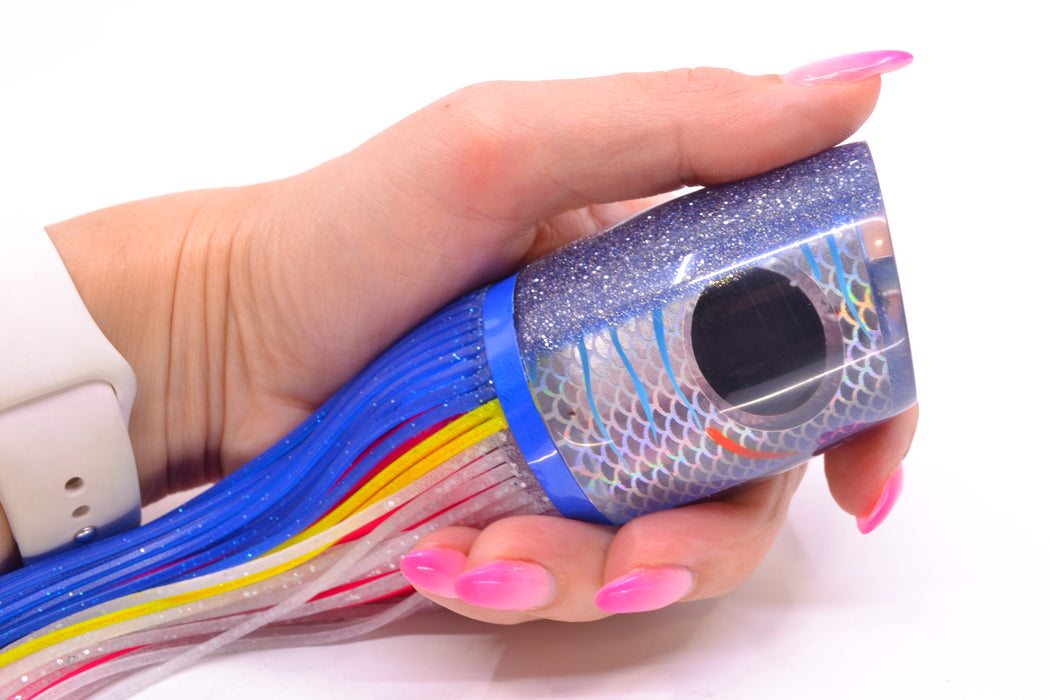 Amaral Lures Silver Pearl Rainbow Scale Ice Blue Stripes Blue Back Ta'aroa 14" 9oz