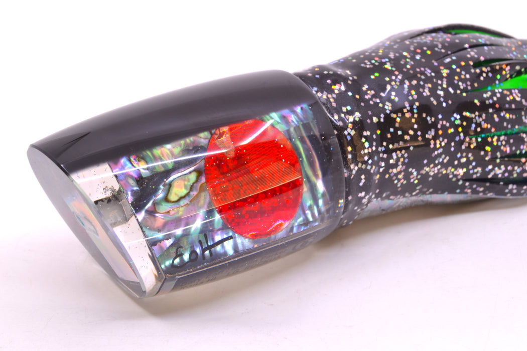 Marlin Magic Blue-Purple Abalone Black Back Large Ruckus 14" 13oz Skirted Black Aurora