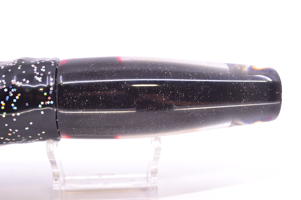 Coggin Lures White Pearl Glass Black Back Old Style Stick Troll Swimmer 12" 7oz Skirted