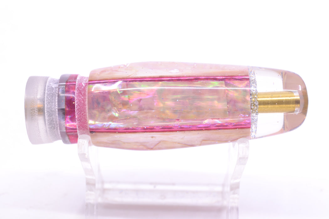 Ganku Lures White Awabi Pink Wrap No Eyes Square Longneck Cut Face 7" 4.5oz GZE