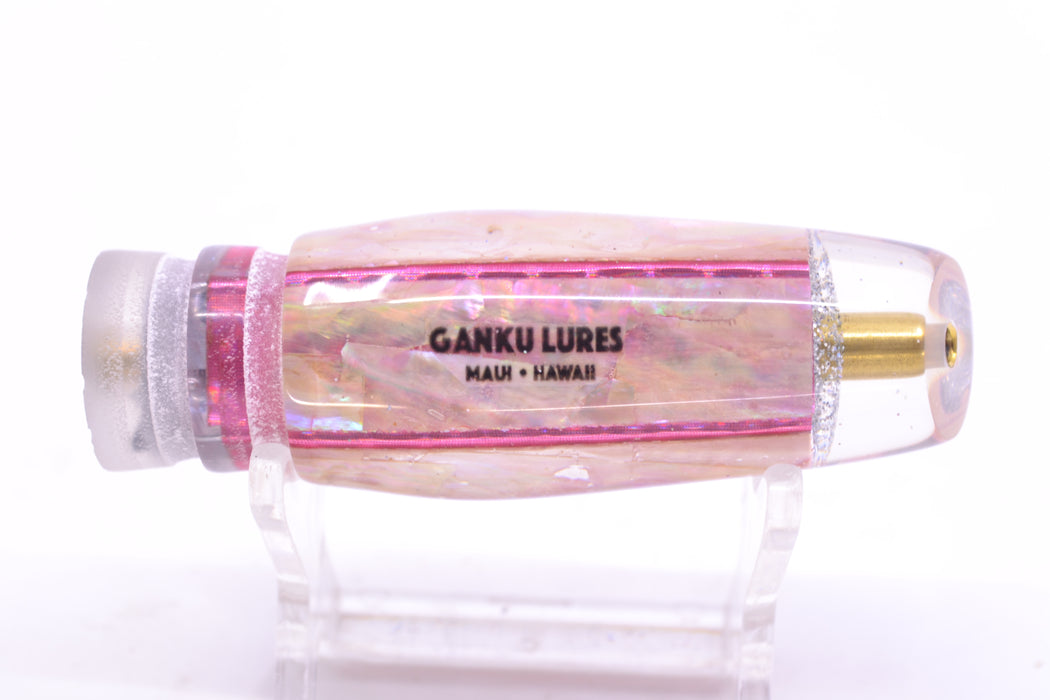 Ganku Lures White Awabi Pink Wrap No Eyes Square Longneck Cut Face 7" 4.5oz GZE