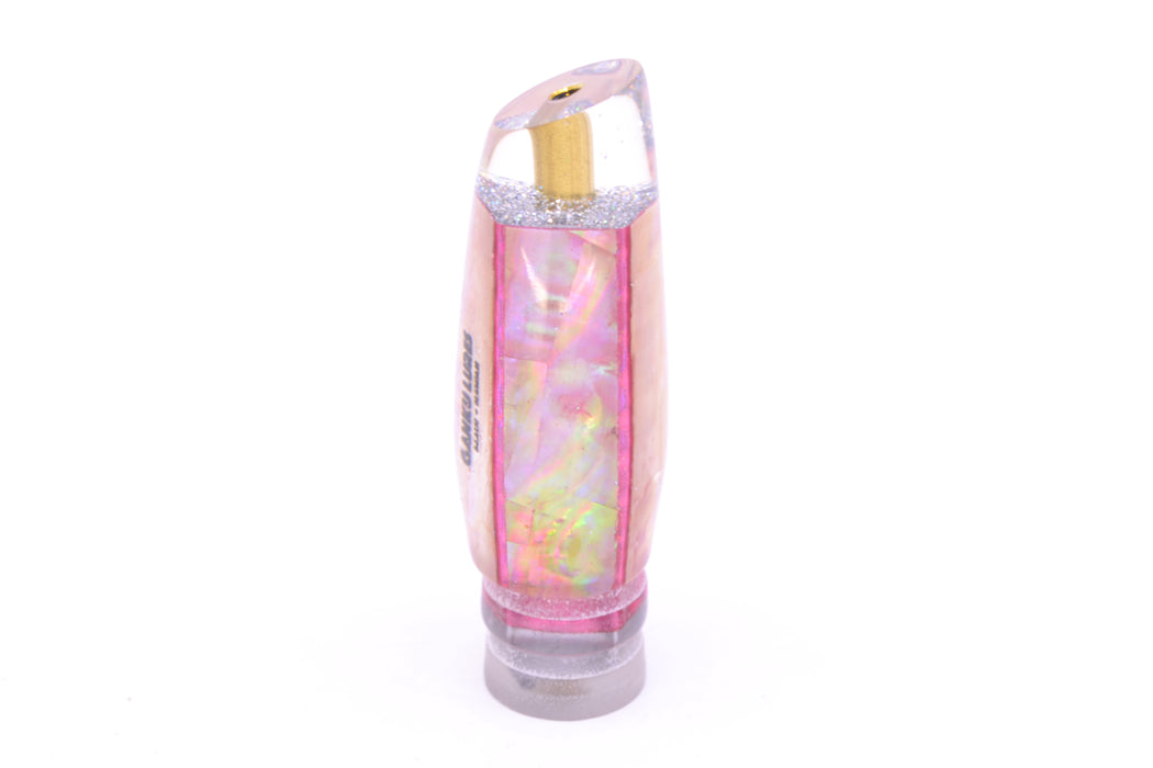 Ganku Lures White Awabi Pink Wrap No Eyes Square Longneck Cut Face 7" 4.5oz GZE