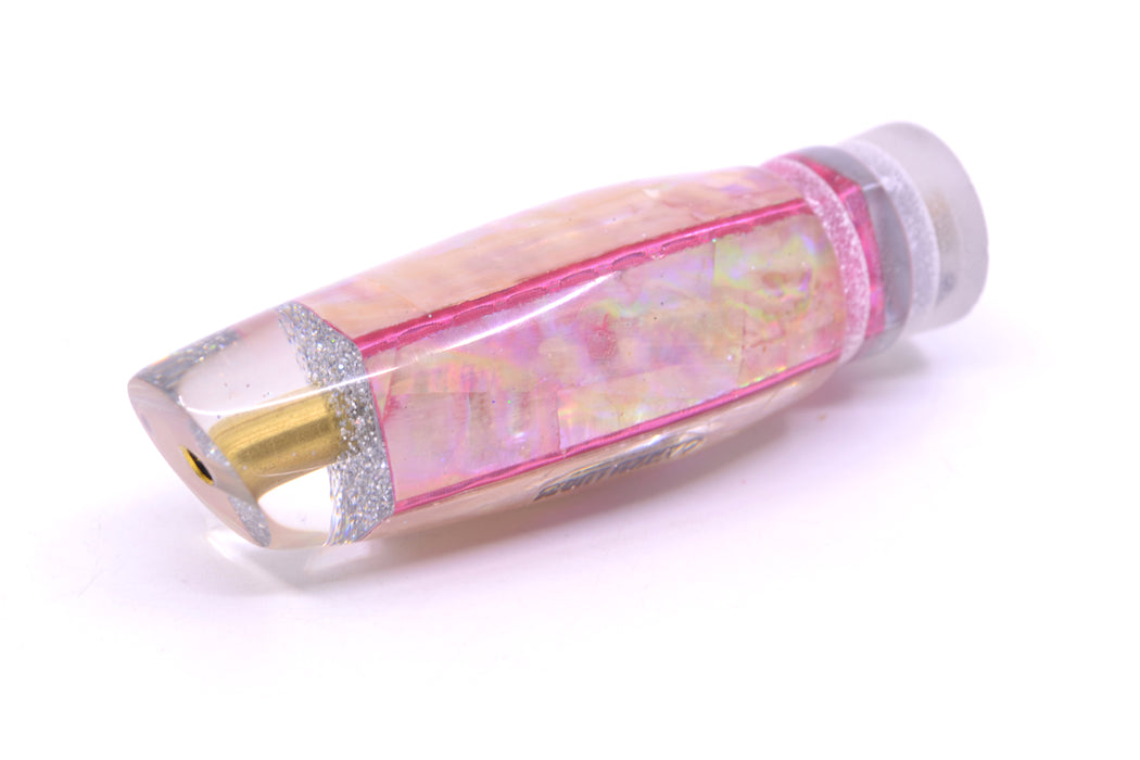 Ganku Lures White Awabi Pink Wrap No Eyes Square Longneck Cut Face 7" 4.5oz GZE