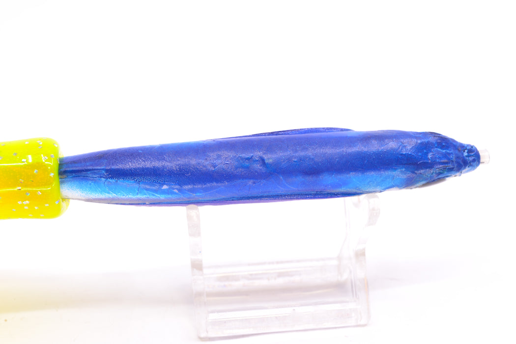 Aloha Lures Silver Rainbow Blue Back Purple Fins Slapstick 5" 5.5oz Skirted Rainbow