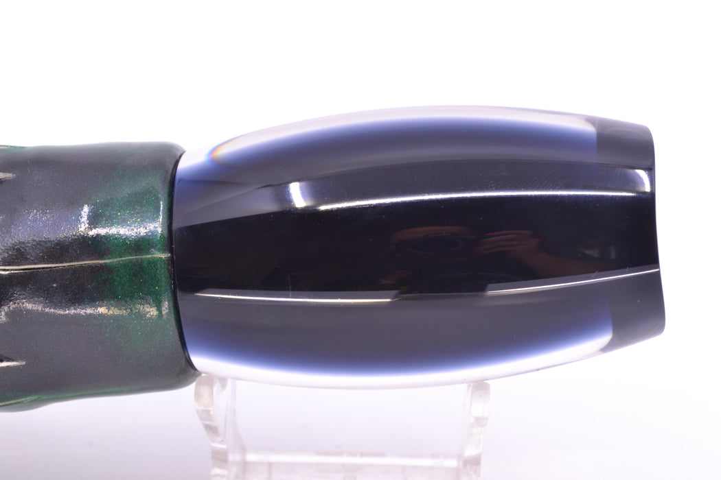 Moyes Lures Clear Mirrored Black Back Red Eyes Large Argus 14" 8.5oz FT Vinyl Green Drip