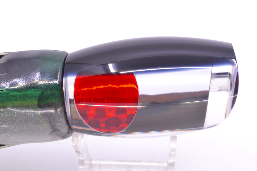 Moyes Lures Clear Mirrored Black Back Red Eyes Large Argus 14" 8.5oz FT Vinyl Green Drip