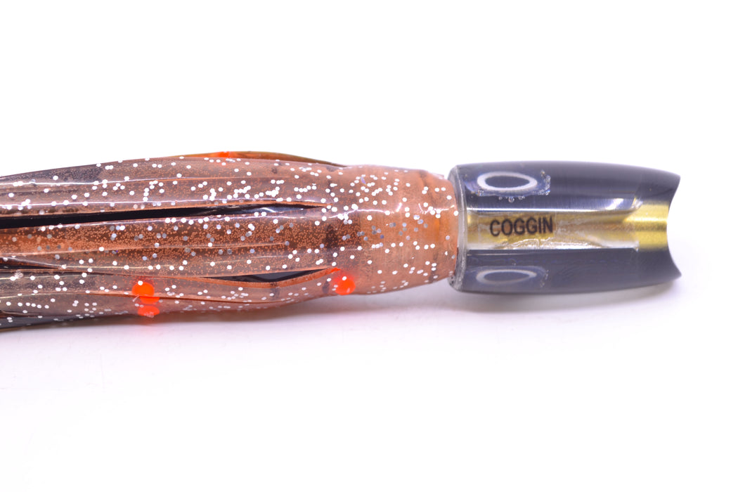 Coggin Lures Mirrored Black Back Tado Lo'ihi Peanut Scoop 4.5" 1oz Skirted Root Beer-Petrolero GZE