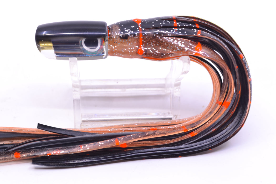 Coggin Lures Mirrored Black Back Tado Lo'ihi Peanut Scoop 4.5" 1oz Skirted Root Beer-Petrolero GZE