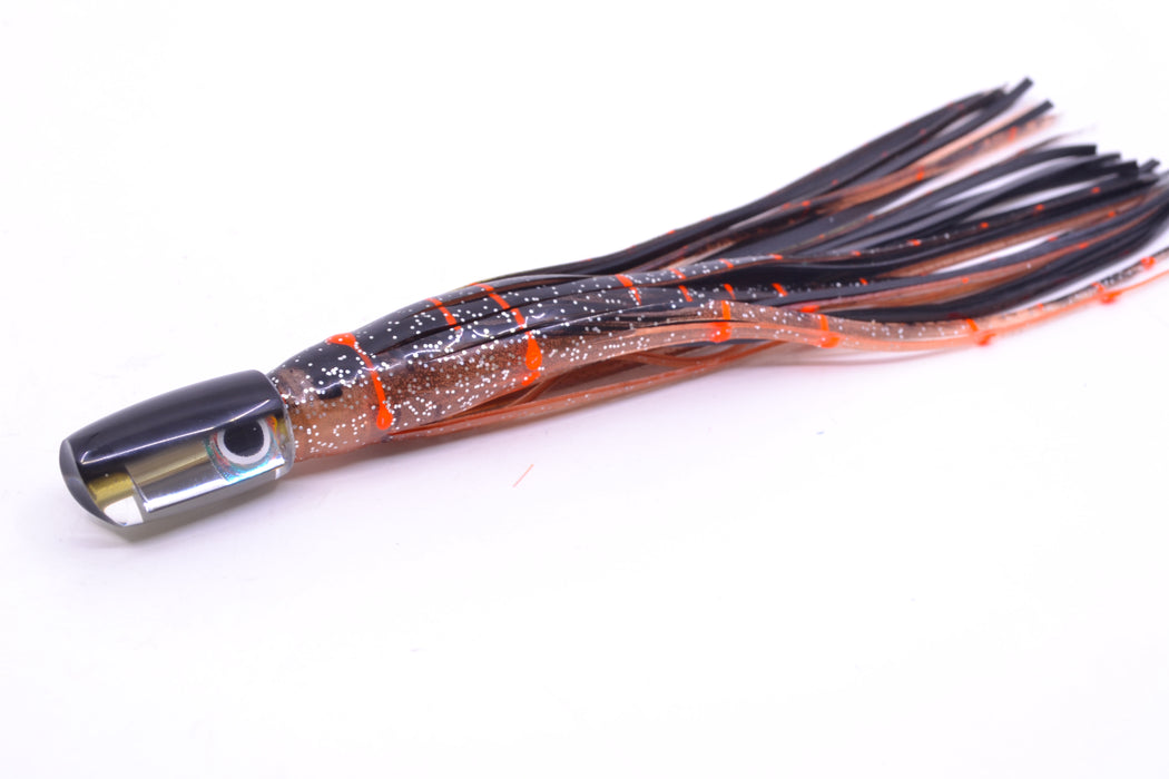Coggin Lures Mirrored Black Back Tado Lo'ihi Peanut Scoop 4.5" 1oz Skirted Root Beer-Petrolero GZE