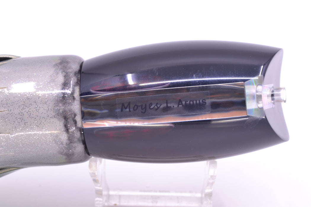 Moyes Lures Clear Mirrored Black Back Red Eyes Large Argus 14" 8.5oz FT Vinyl Green Drip